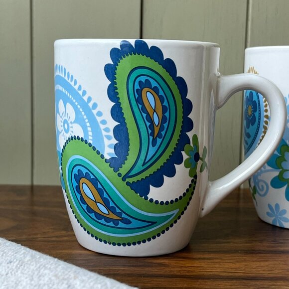 Royal Norfolk Blue Paisley 2 Mugs - Picture 4 of 15